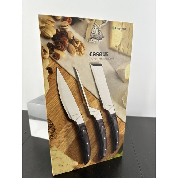 Legnoart "Caseus" Cheese Enthusiast Set Of 3 Knives Wood Handle Italy (B-10) - Picture 1 of 15